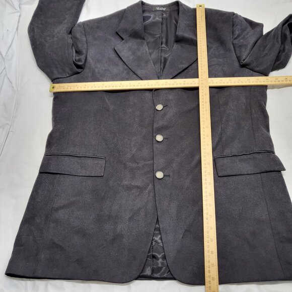 Andrew Fezza Mens Blazer Jacket Faux Suede 44L ( 48" Chest ) Black - Picture 11 of 16